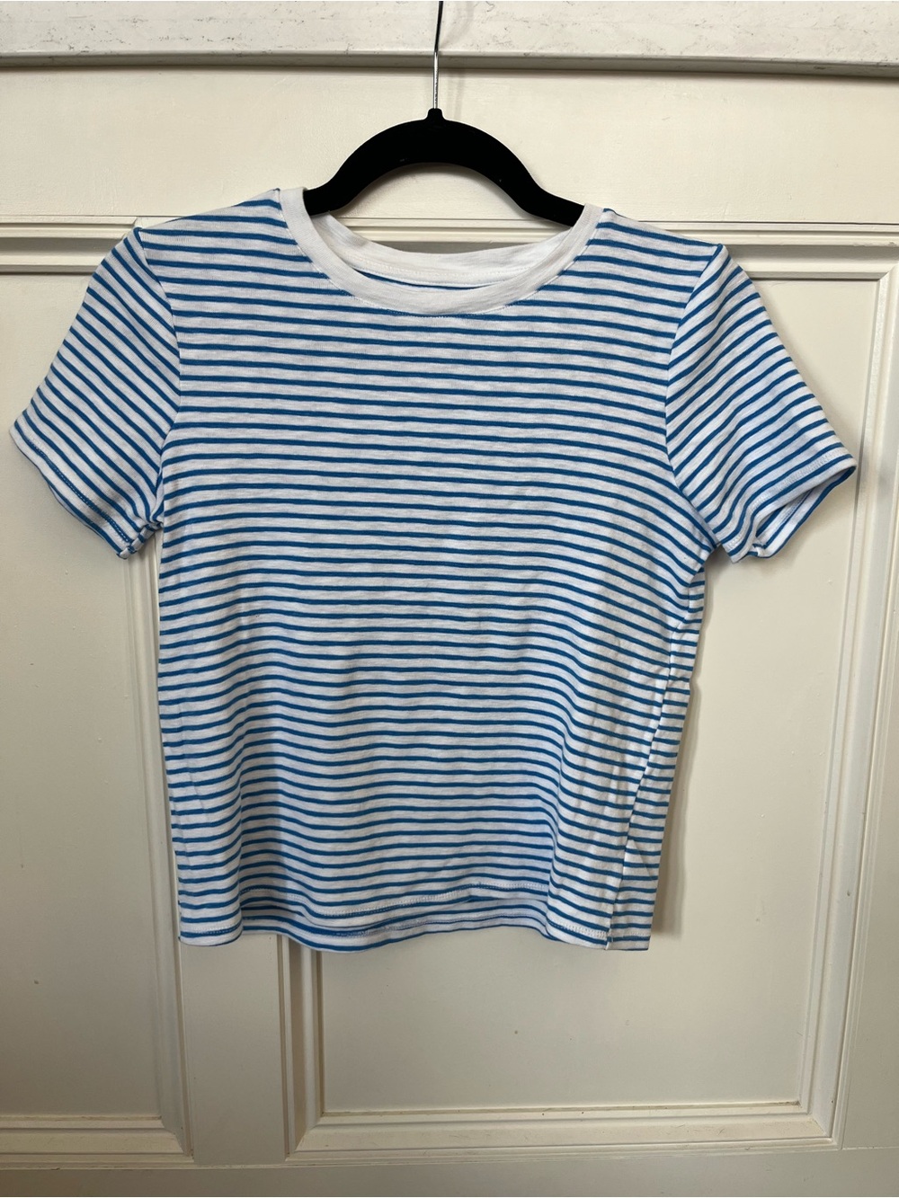 MARKED Blue Striped Tee, M